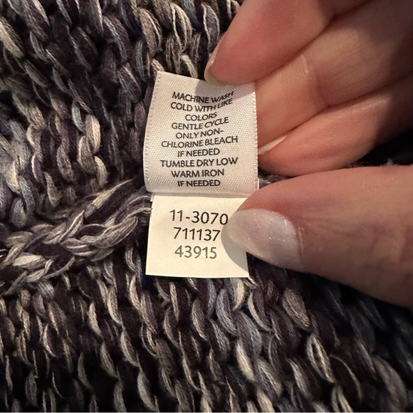 J. Jill Chunky Marled Blue Cotton Open Front Cardigan Sweater Women Size Small - Picture 4 of 14